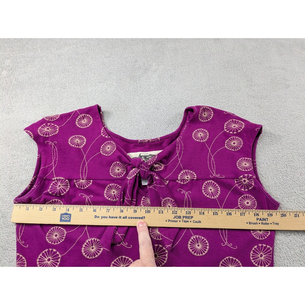 Effie's Heart Magenta Dandelion Print Fit & Flare Dress XLCotton Spandex - Picture 6 of 11